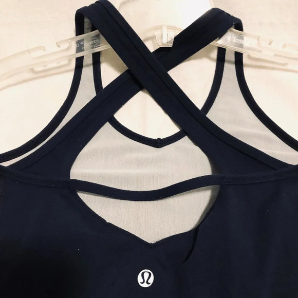 Lululemon Navy Blue Side Stripe Tank Top Activewear - Picture 7 of 13